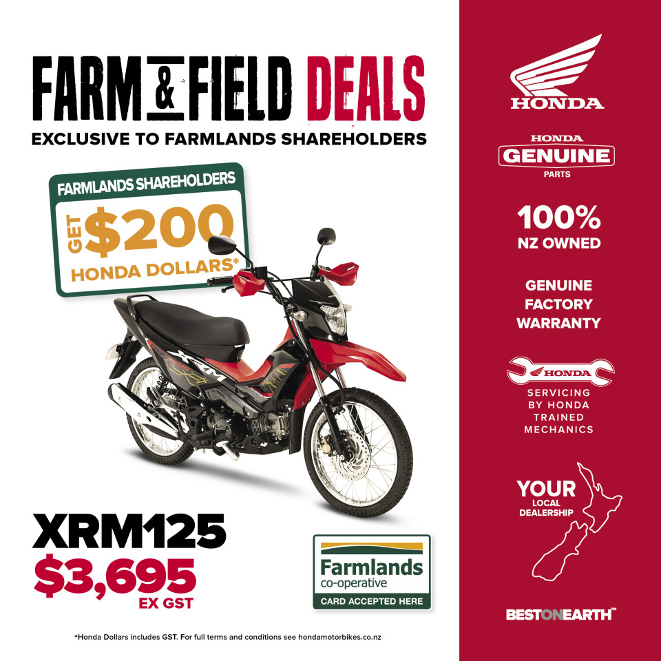 XRM125 - Get $200 Honda Dollars