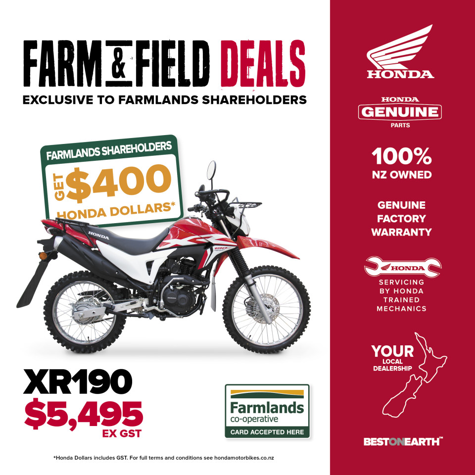 XR190 - Get $400 Honda Dollars