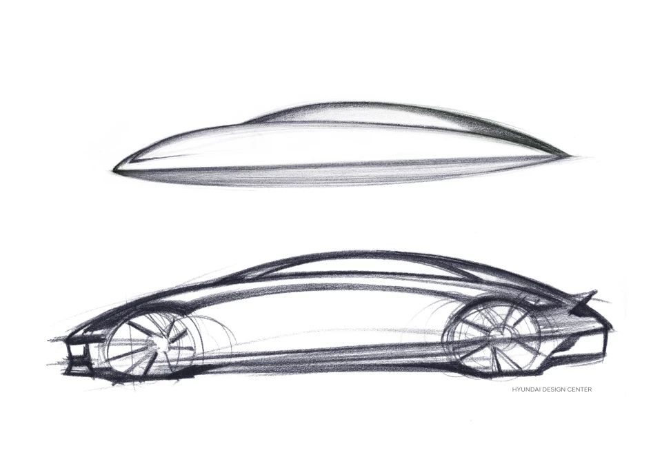 Hyundai Motor’s IONIQ 6 Teased in Concept Sketch